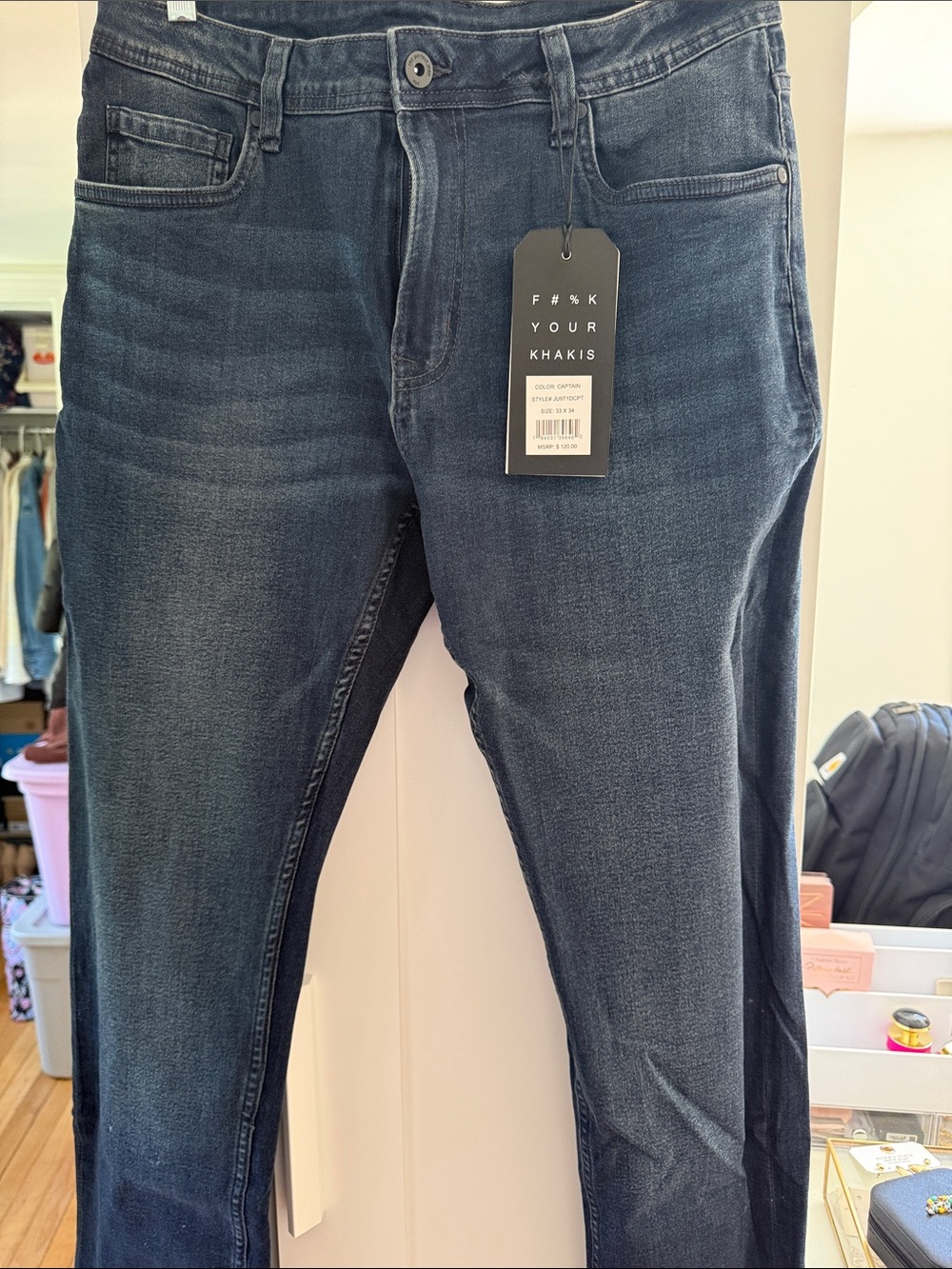 F**k Your Khakis Men's Dark Blue Stretch Jeans
